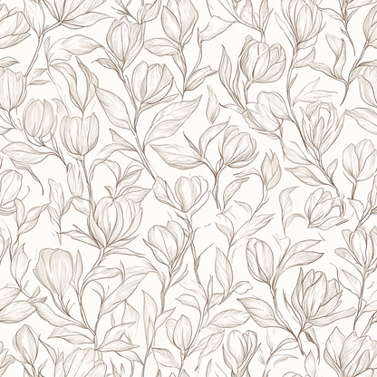 Magnolia Sketch Wallpaper