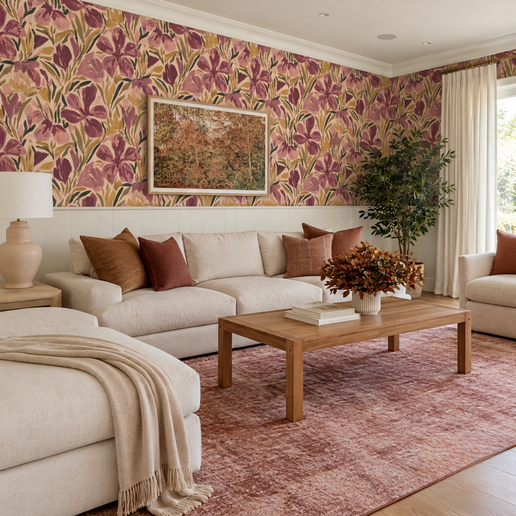 Mauve Meadow Wallpaper
