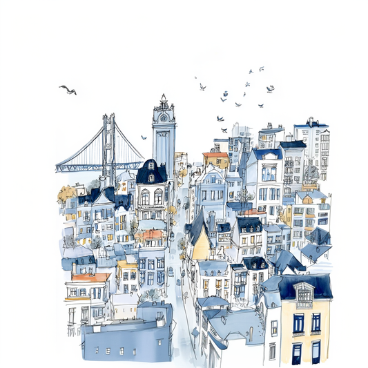 Navy San Francisco -  Art Print