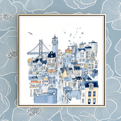 Navy San Francisco -  Art Print