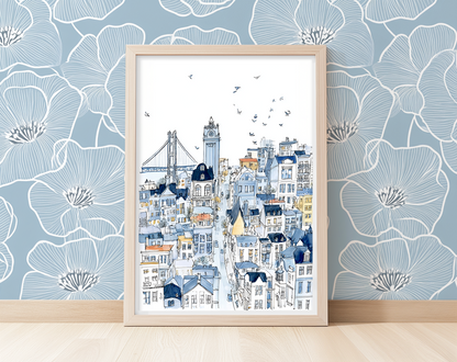 Navy San Francisco -  Art Print