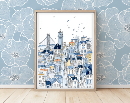 Navy San Francisco -  Art Print