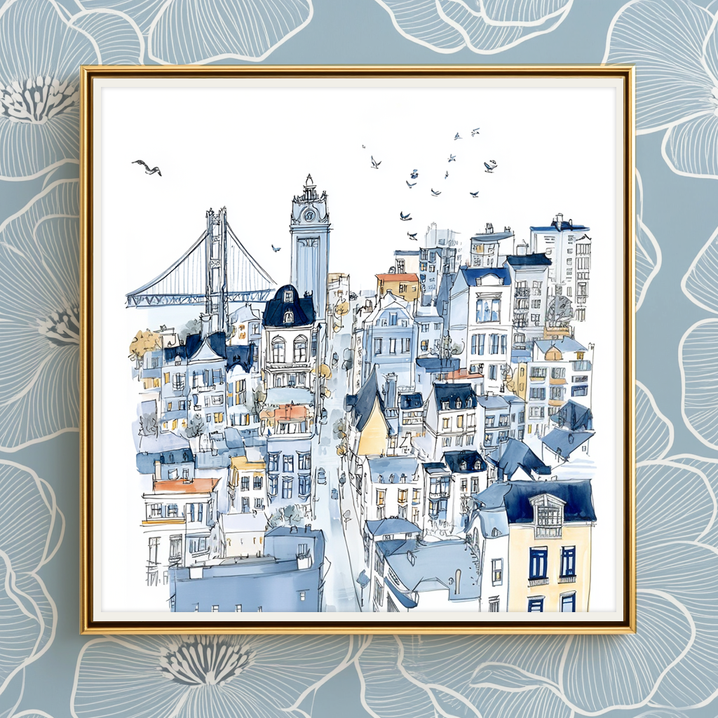 Navy San Francisco -  Art Print