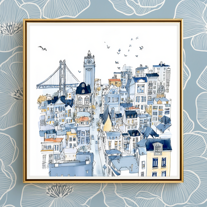 Navy San Francisco -  Art Print