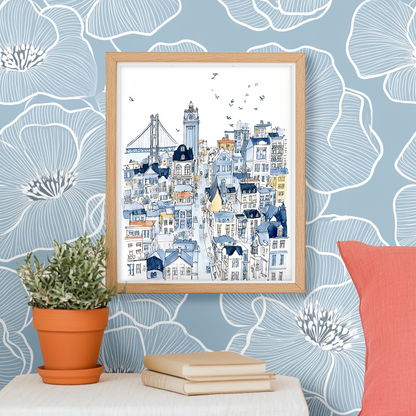 Navy San Francisco -  Art Print