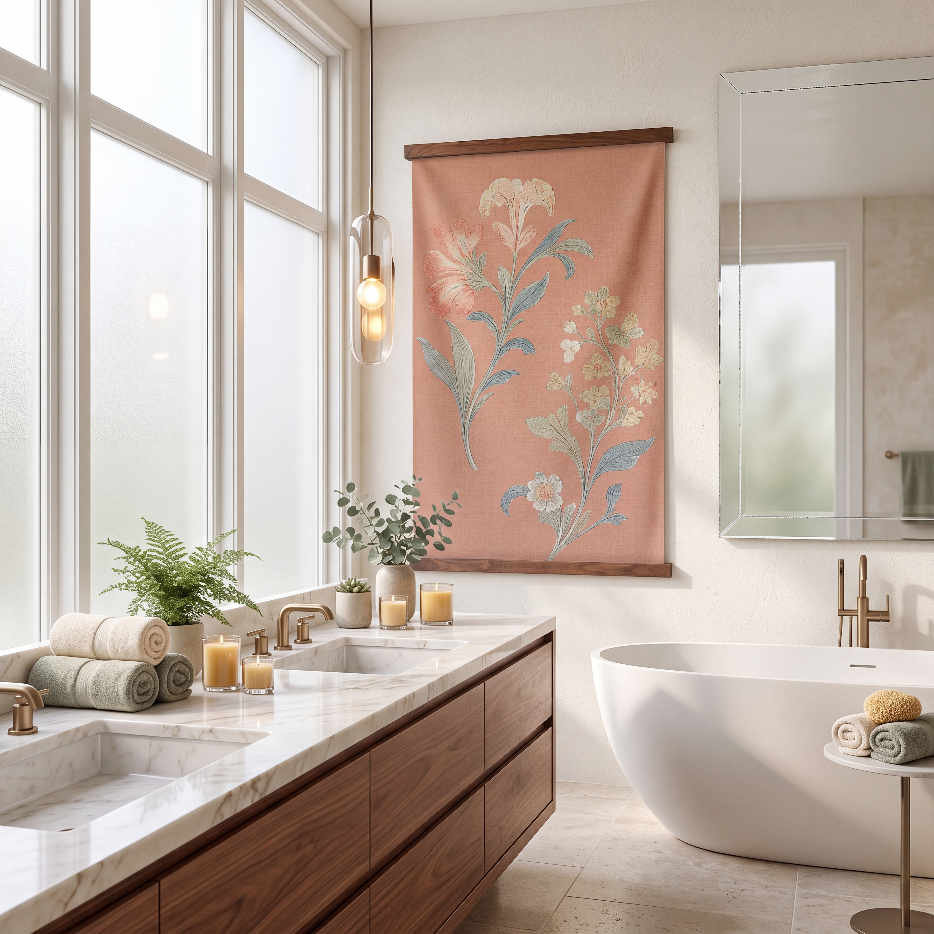 Orange County Terracotta Botanical Study - Tapestry