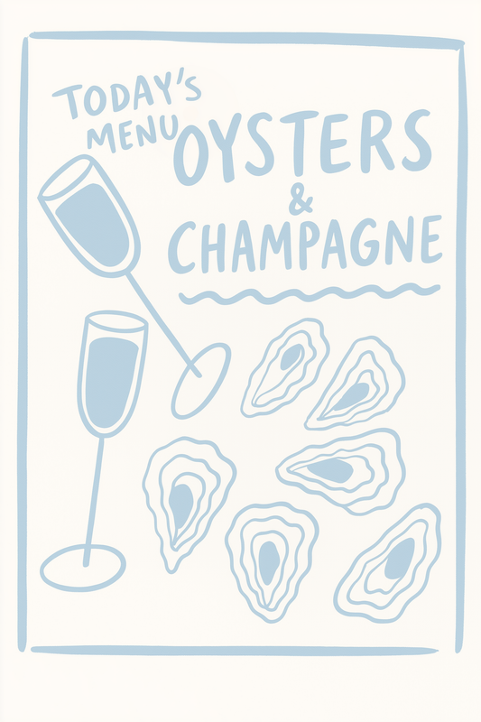 Oysters & Champagne - Art Print