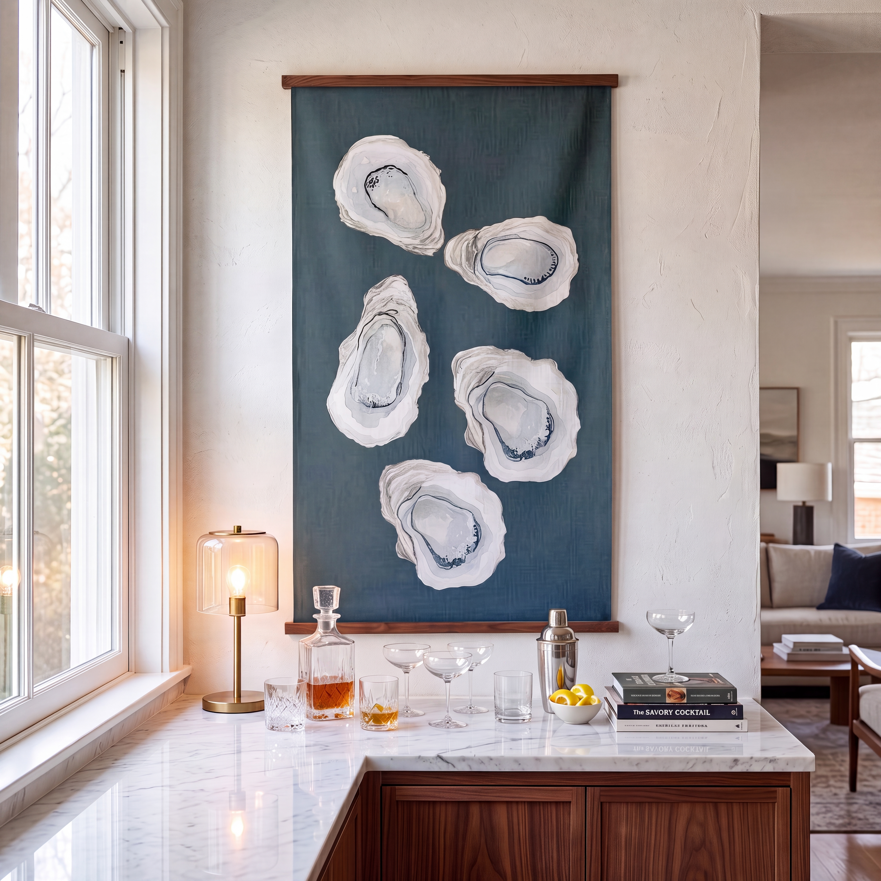 Pearl's Haven Teal Oyster Study - Tapestry