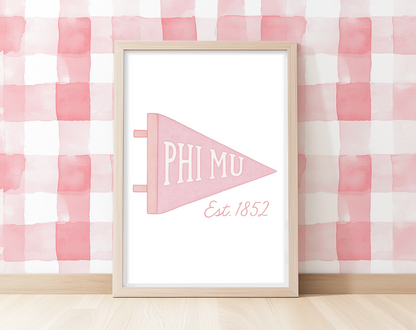 Phi Mu Flag - Art Print
