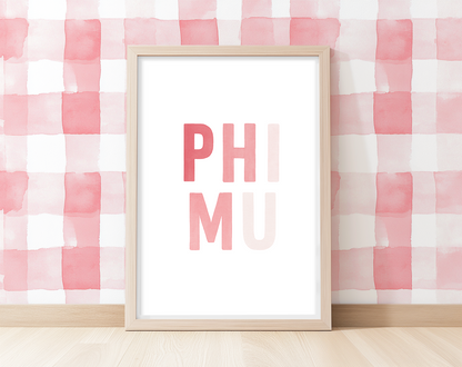 Phi Mu Monochromatic - Art Print