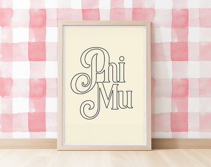 Retro Phi Mu - Art Print