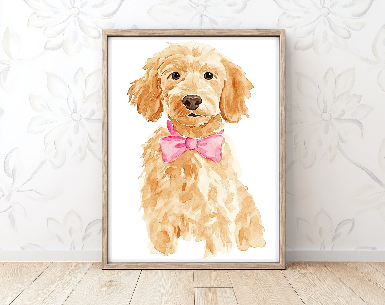 Pink Bow Doodle - Art Print