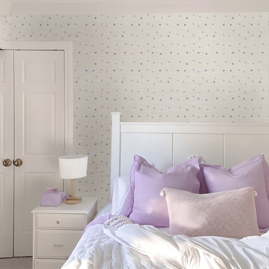 Purple Aria Faux Grasscloth Wallpaper