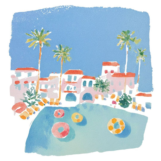 Relax at the Pool -  Art Print