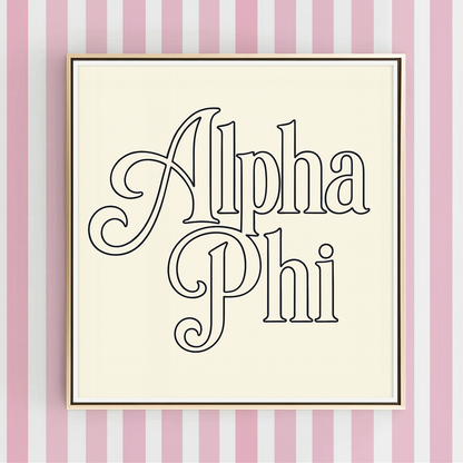 Retro Alpha Phi - Art Print