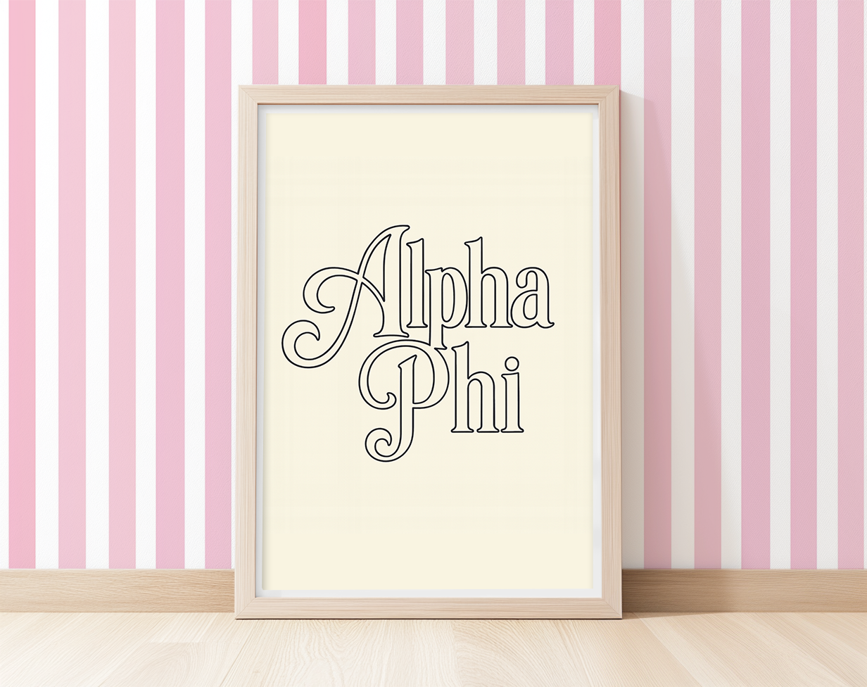 Retro Alpha Phi - Art Print