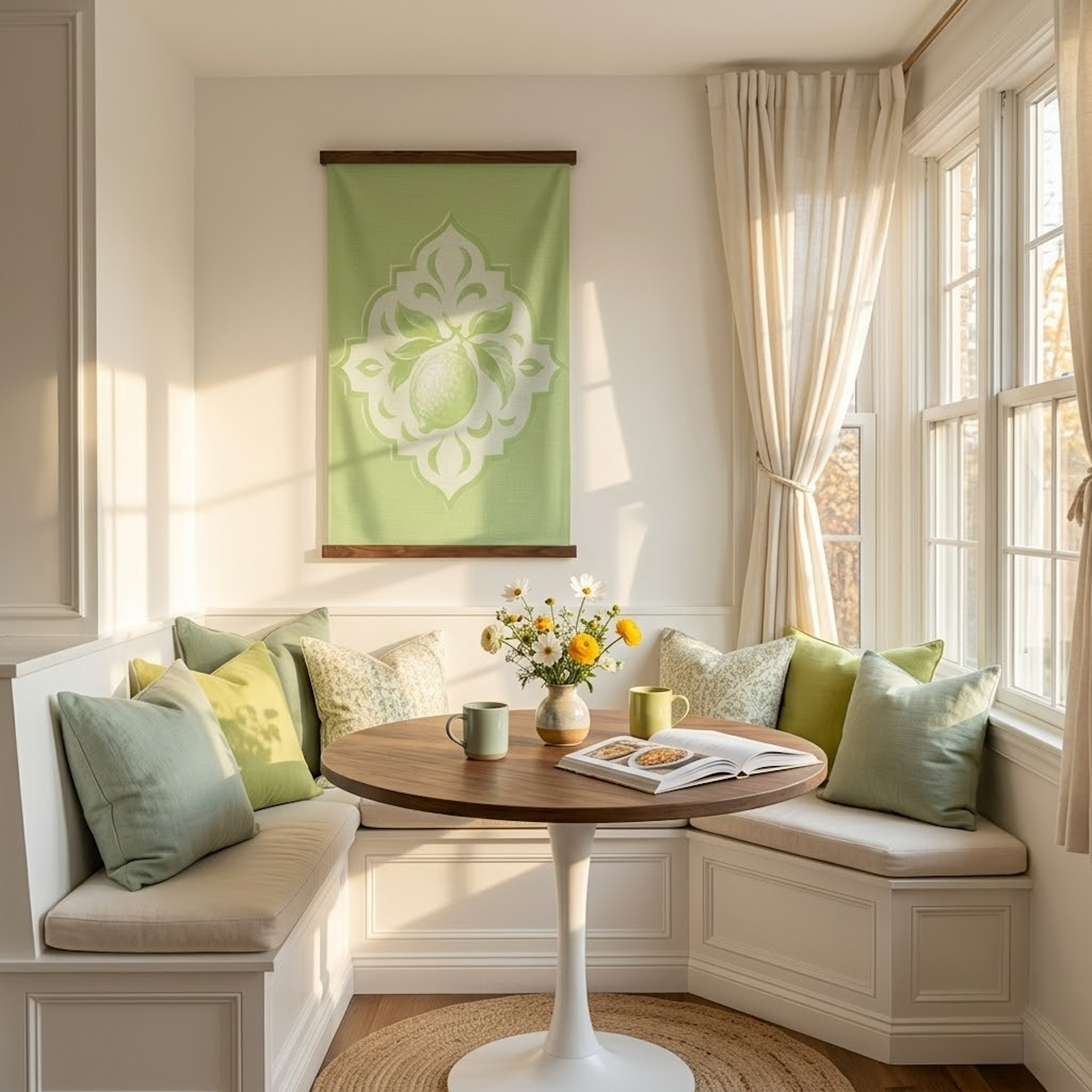 Key Lime Celadon Mosaic Study - Tapestry