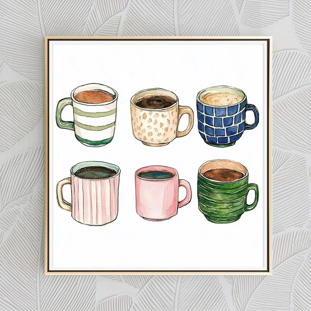 Six Coffee Cups- Art Print