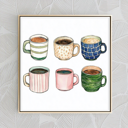 Six Coffee Cups- Art Print