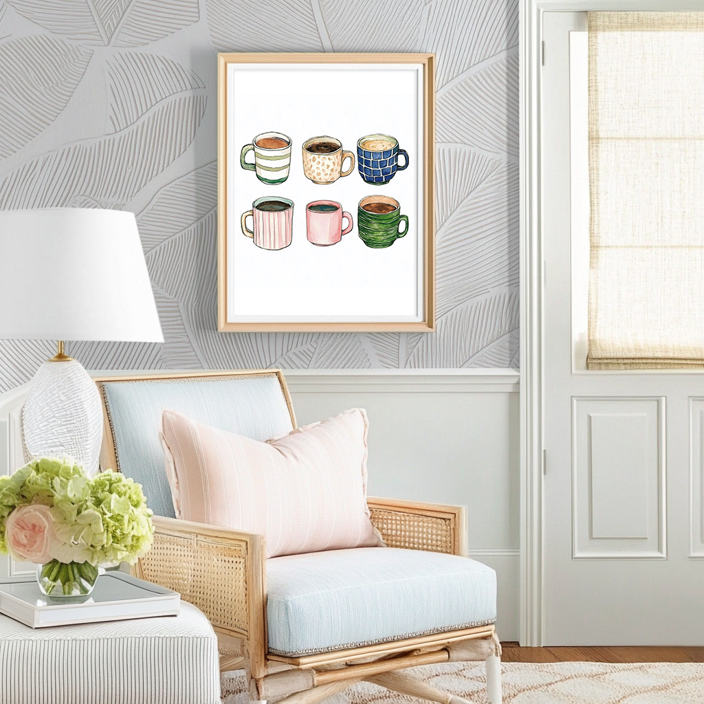 Six Coffee Cups- Art Print