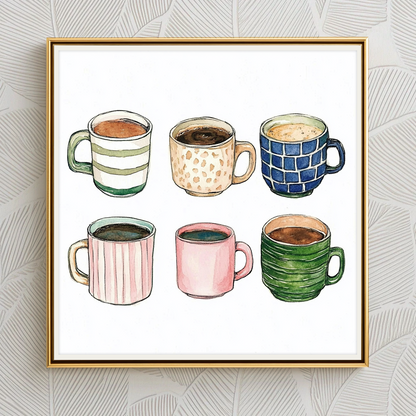 Six Coffee Cups- Art Print