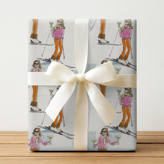 Merry Ski Girl - Wrapping Paper