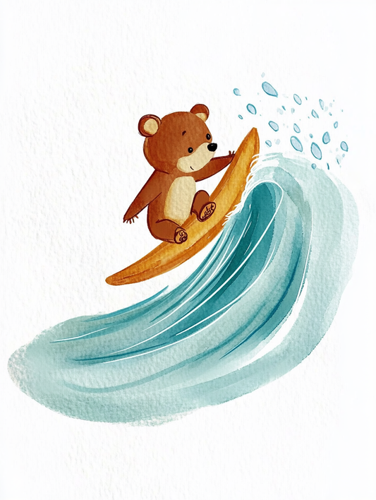 Surfing Bear - Art Print
