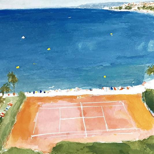 Tennis With a View -  Art Print