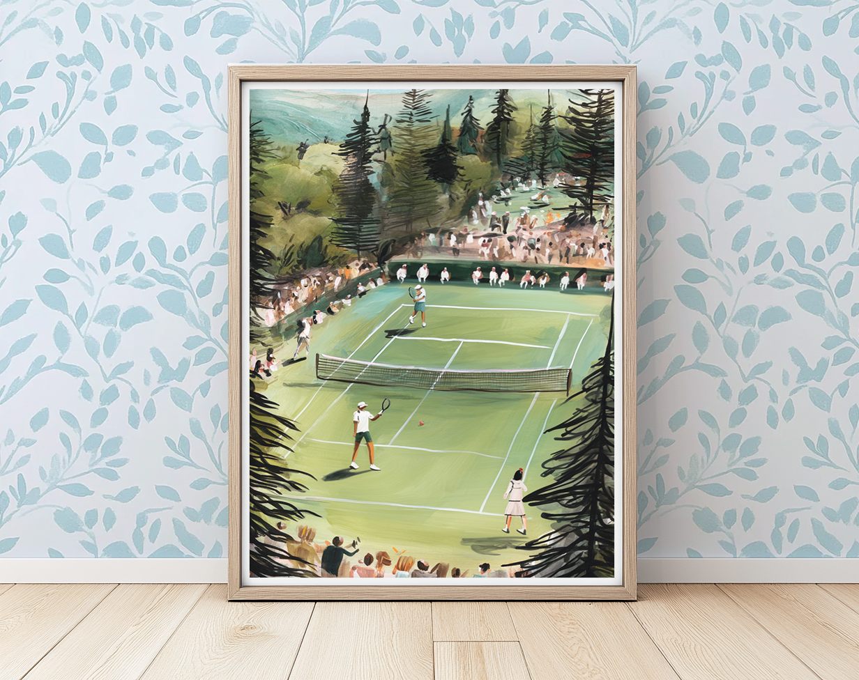 Tennis In The Fall - Art Print