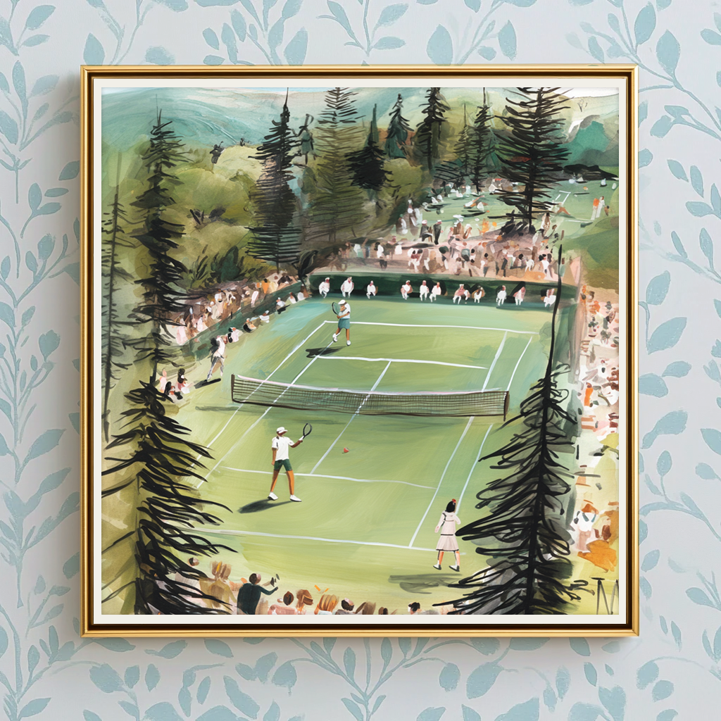 Tennis In The Fall - Art Print