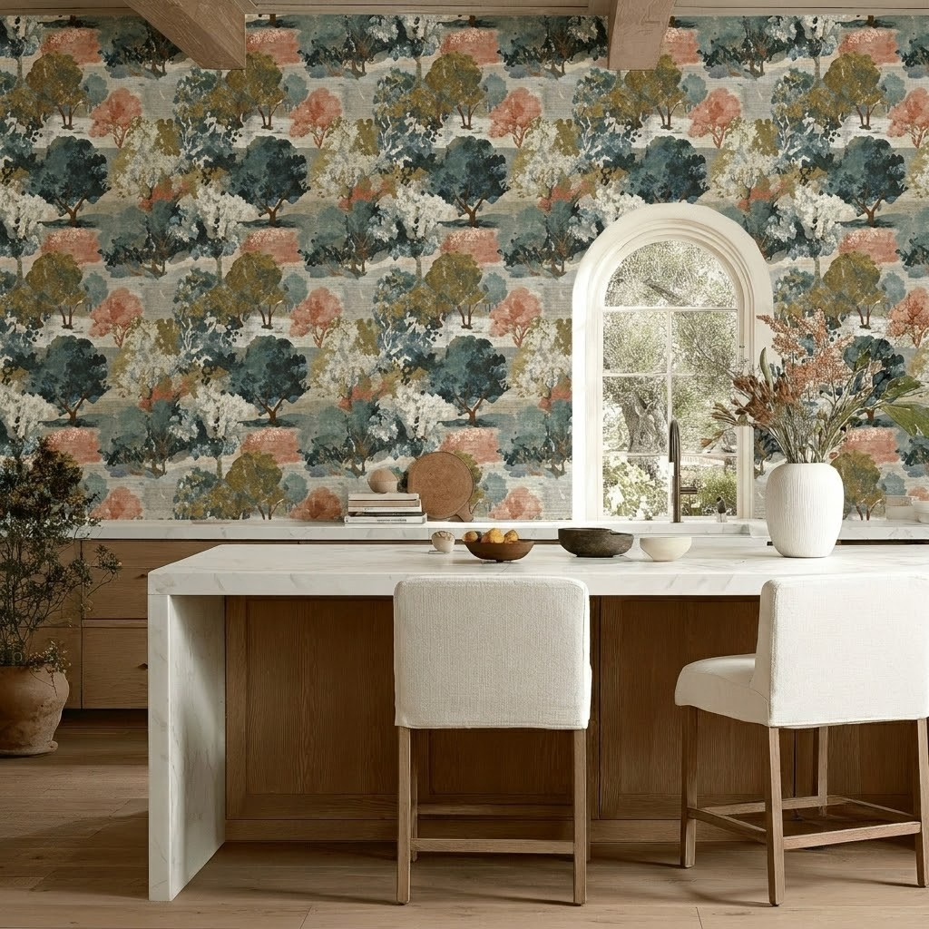 The Old Orchard Faux Grasscloth Wallpaper