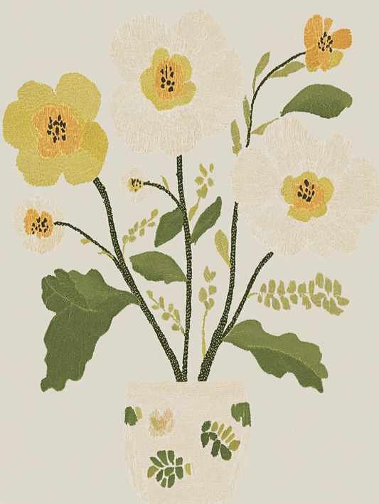 Threaded Blooms - Art Print