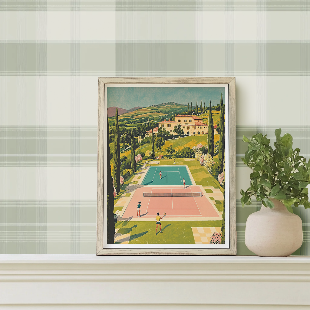 Vineyard Tennis - Art Print
