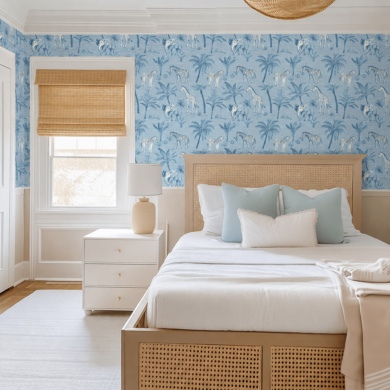 Vintage Safari Faux Grasscloth Wallpaper