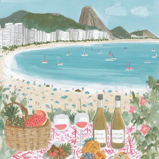 Wine & Beach -  Art Print
