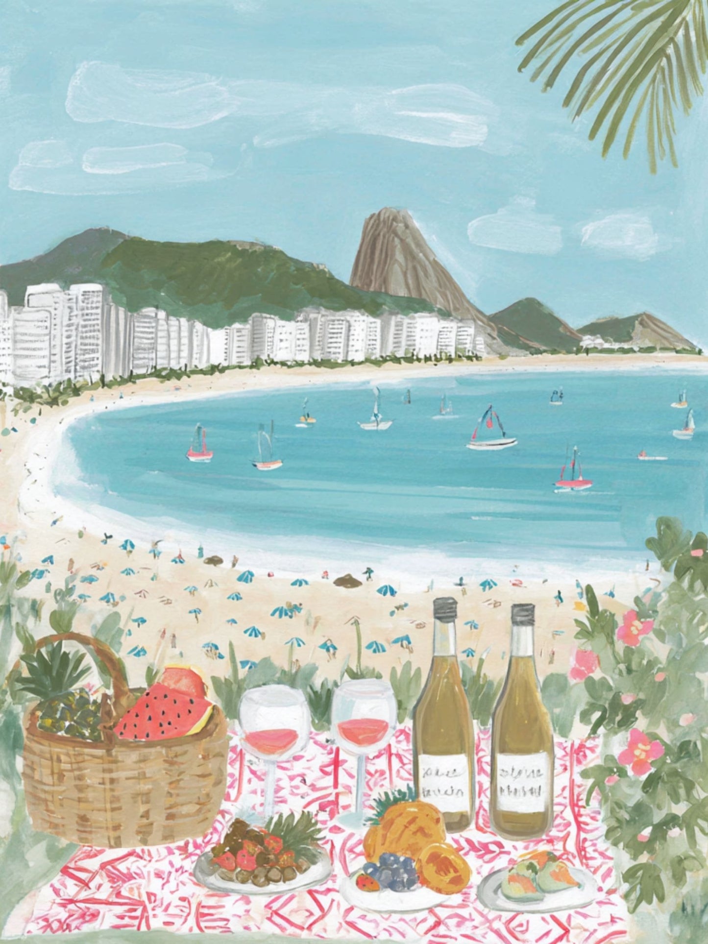 Wine & Beach -  Art Print