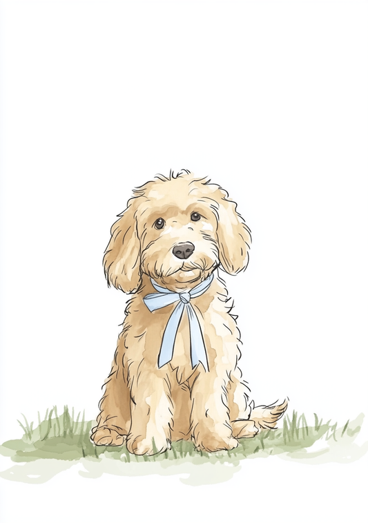 Winnie's Blue Bow - Art Print