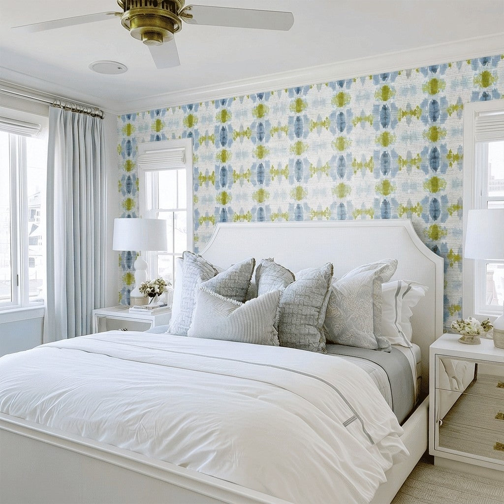 Cool Tides Faux Grasscloth Wallpaper