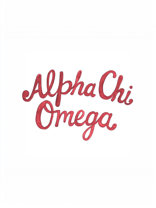 Alpha Chi Omega Script - Art Print