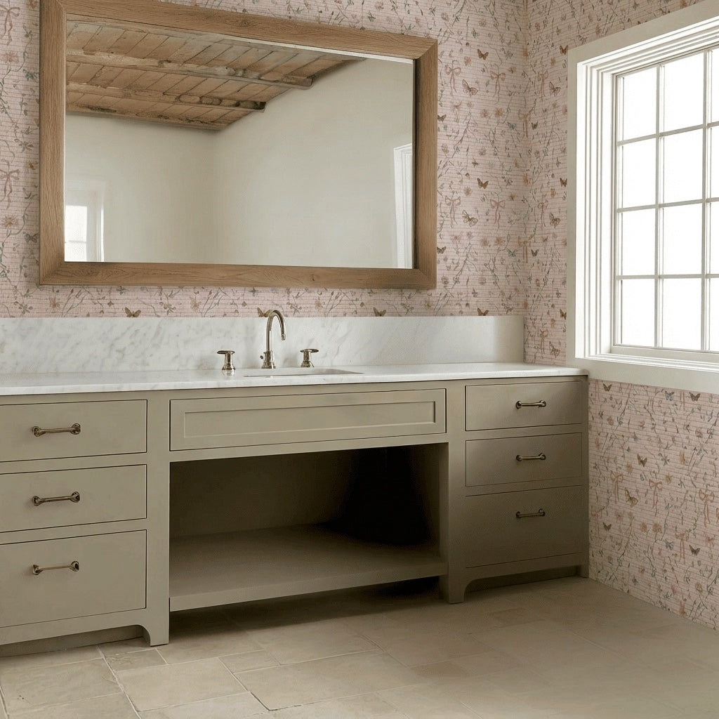 Butterfly Parlour Faux Grasscloth Wallpaper
