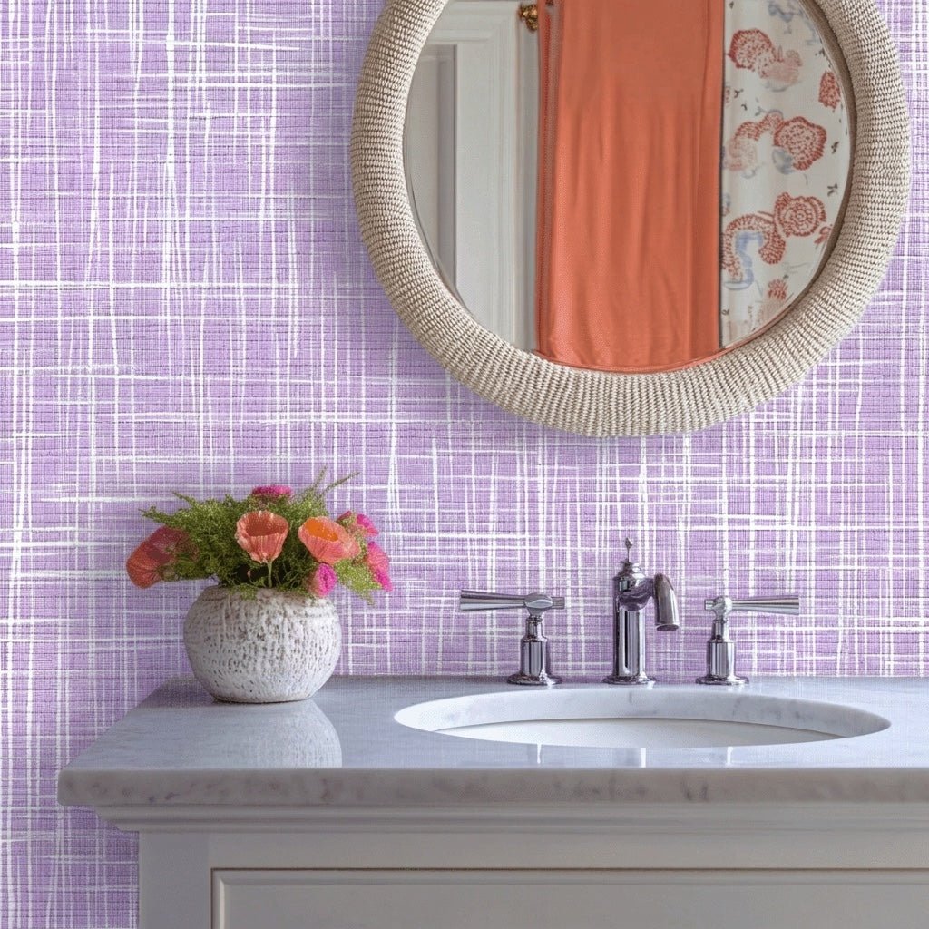 Addison Faux Grasscloth Wallpaper - Lemon Park