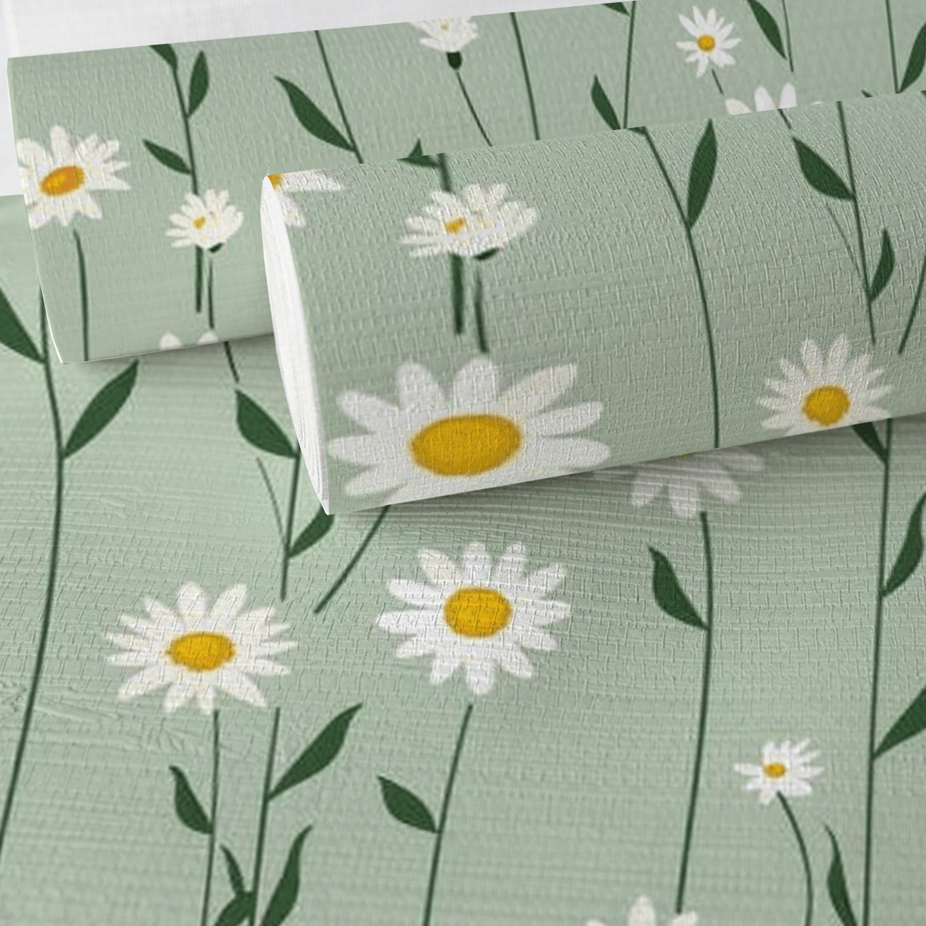 Adria Daisy Faux Grasscloth Wallpaper - Lemon Park