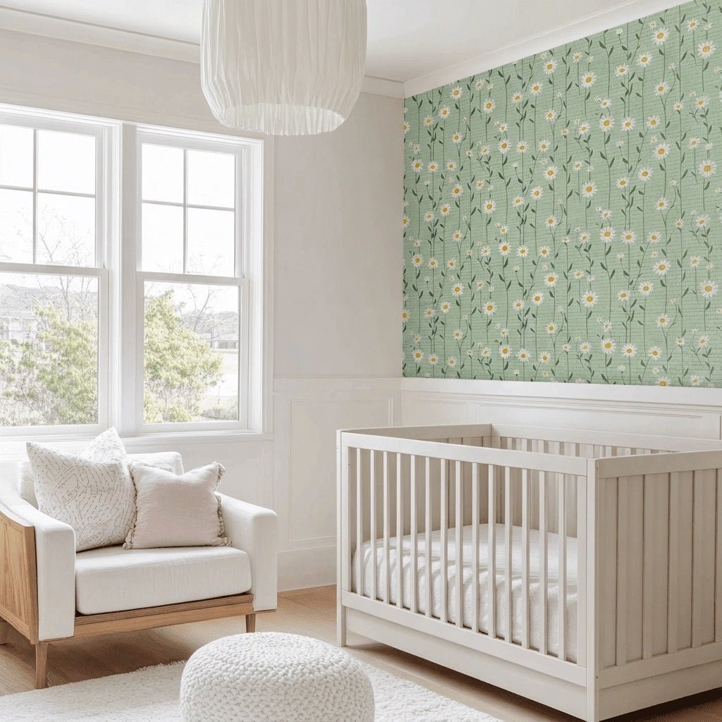 Adria Daisy Faux Grasscloth Wallpaper - Lemon Park