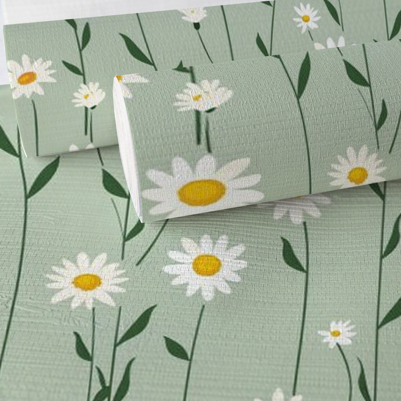 Adria Daisy Faux Grasscloth Wallpaper