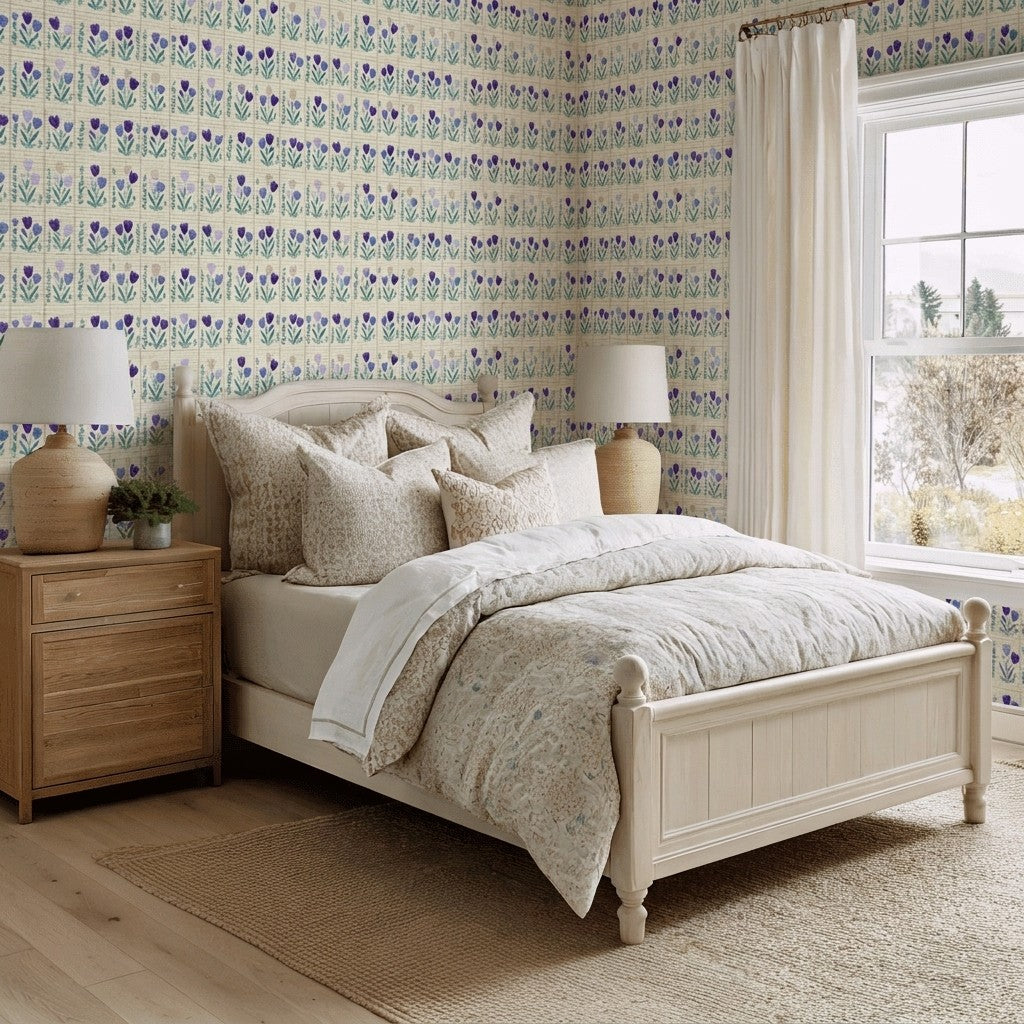 Garden Panel Faux Grasscloth Wallpaper