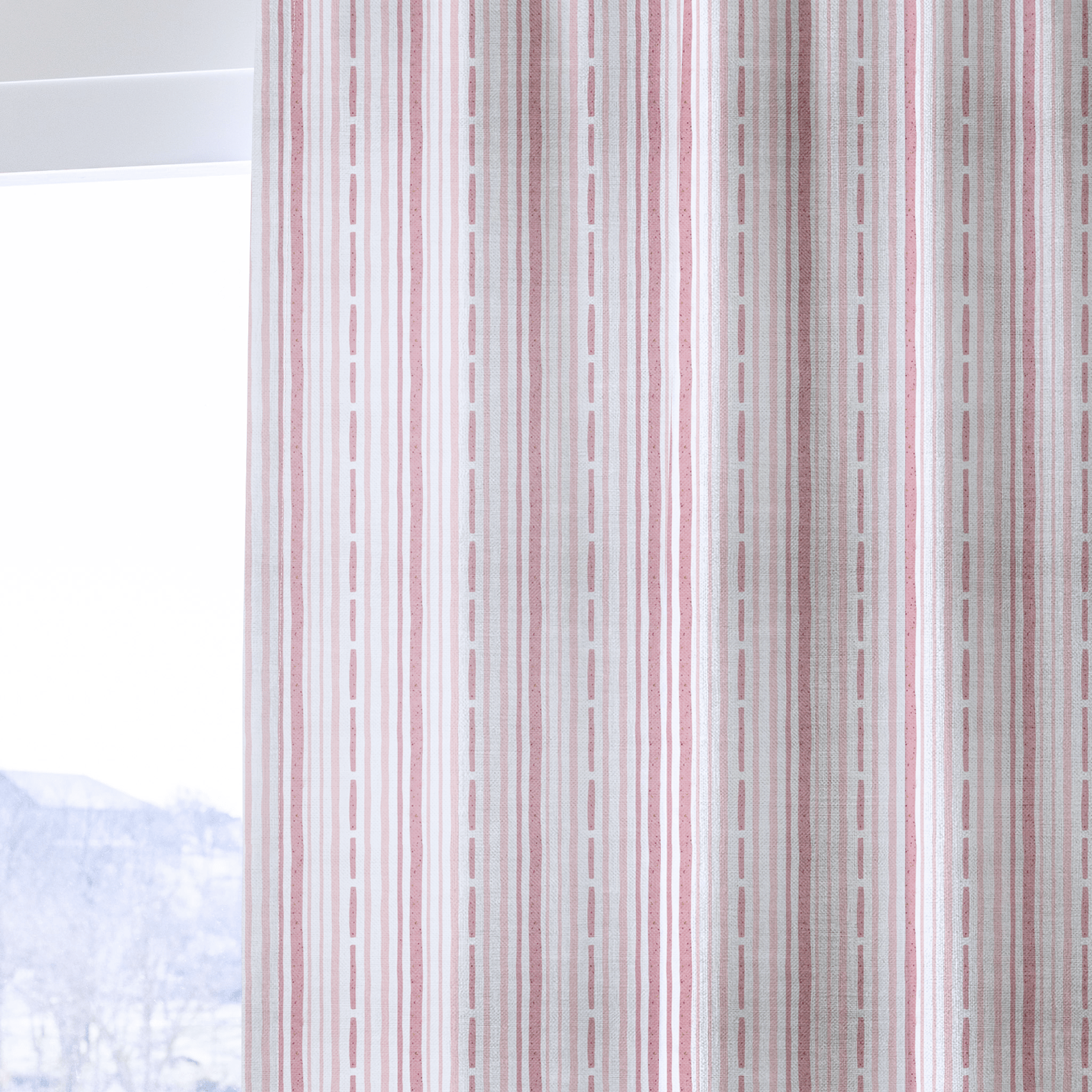 Ainsley Blush Stripes - Drapery - Lemon Park