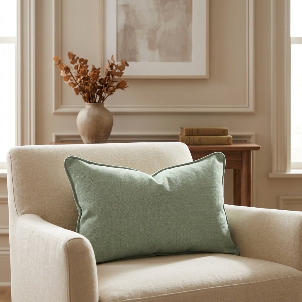 Ainsley Leaf Green Throw Pillow - Lemon Park