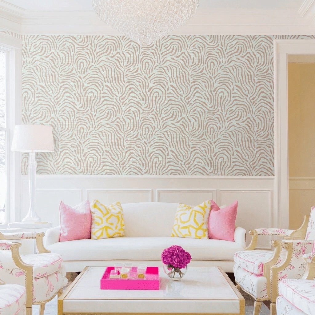 Alessandra Faux Grasscloth Wallpaper - Lemon Park