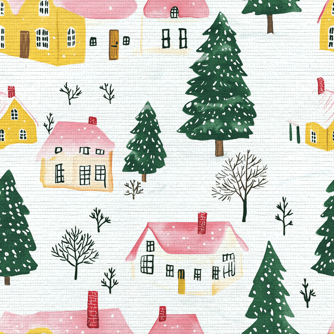Aspen Village Faux Grasscloth Wallpaper - Lemon Park