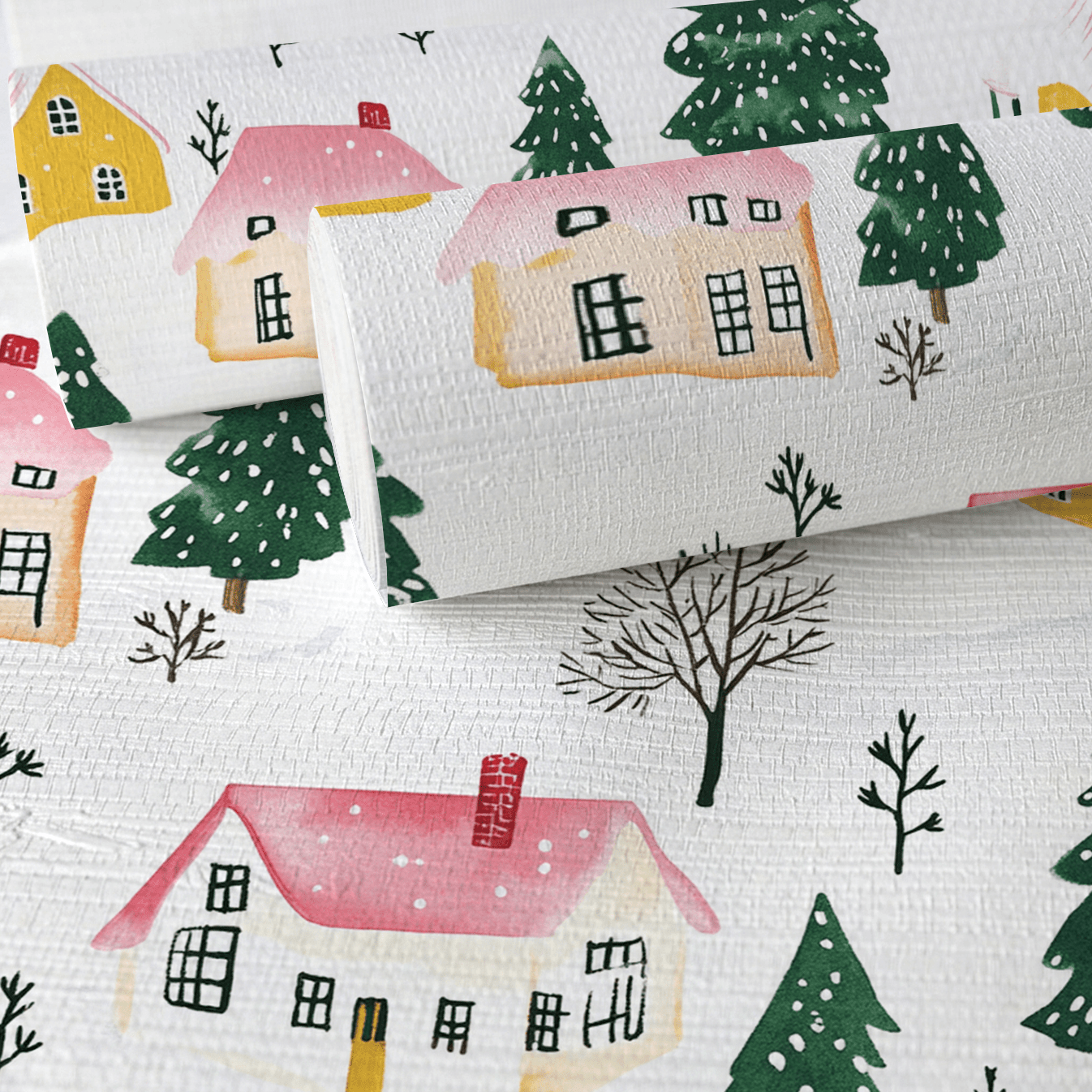 Aspen Village Faux Grasscloth Wallpaper - Lemon Park